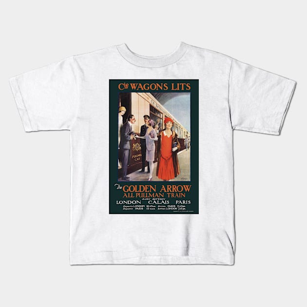 The Golden Arrow Vintage Poster 1925 Kids T-Shirt by vintagetreasure